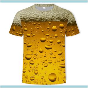 S Erkek Giyim Apparel2021 Bira Su Şarap Cam Eleman Erkekler T-Shirt Yaz 3D Baskı Rahat Streetwear Cosplay Kostüm T Gömlek Moda H