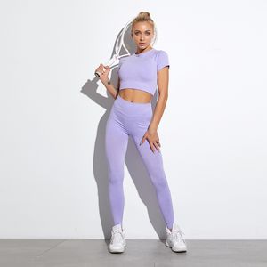 Sportanzüge Frauen Yoga Fitness Set 2 teile/satz Nahtlose Atmungs Yoga Hosen Leggings + Yoga Tops Frauen Gym Set Trainingsanzüge