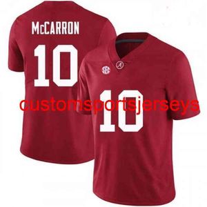 Genähtes 2020 Herren Damen Jugend #10 McCarron Alabama Red NCAA Football Jersey Benutzerdefinierter beliebiger Name, Nummer XS-5XL 6XL