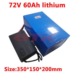 Lithium ion battery 72V 60Ah 80Ah with BMS for 5000W motorcycle ebike electric scooter energy storage golf trolley+10A charger