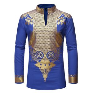 Toptan 2020 erkek ilkbahar ve sonbahar stand-up yaka kazak gömlek erkek Afrika şef baskılı robe zt-fz38