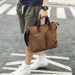 Laptop Business Briefcase Shoulder Portable High Capacity Vintage Document Travel Bolso Hombre Bag For Men DB60BA1