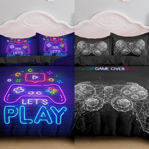 Games Comforter Cover Gamepad Bedding Set for Boys Kids Video Modern Gamer Console Quilt 2 or 3 Pcs C0223