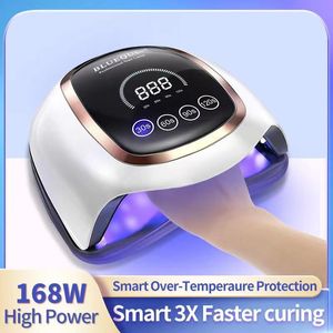 DODDOHOME 168W LED UV automatic sensor digital display 4 timer nail drying lamp suitable for gel polishing