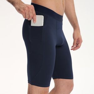 Running Shorts Mężczyźni Zbija Krótkie spodnie z Kieszeniami Jogging Fitness Trening Training Siłownia Legginsy Szybkie Dry Rajstopy sportowe