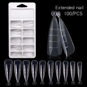 100 st Clear Dual Nail Forms Full Cover Snabbbyggnad Gel Mögel Tips DIY Nail Extension Accessoires Manicure Tools