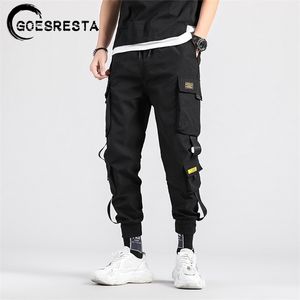 Black Cargo Spodnie Mężczyźni Hip Hop Streetwear Jogger Harem Spodnie Mężczyźni Casual Harajuku Spodnie dresowe Marka Letnie męskie spodnie 211201