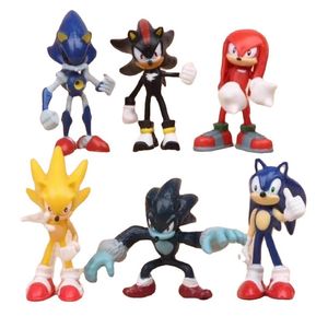 1~4 Generation 6pcs/1set anime Sonic Supersonic Mouse Flying Mouse PSP Gamer Office Aberdeen Models Doll Decoration