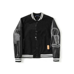 Deri Ceket Erkek Ceketler Beyzbollar Jacke Güz Kış Yeni Siyah Yün Karışımı Moda Beyzbol Ceket Tasarımcısı Lüks Kazak