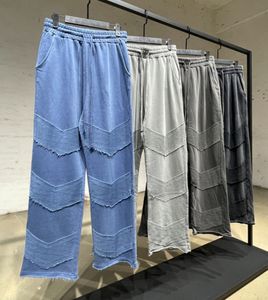 Mäns byxor Hög Street arrow Stitched Loose Hem Wide Casual Pants