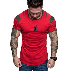 Herr t-shirts herrar t-shirt mode kort ärm bomull casual bodybuilding jogging gym