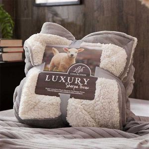 Hela säsongen Sherpa Fleece Fluffy Lamb Throw Blanket Quilt Kids Croverter Bed Linen Plaid Teens Spread 211122