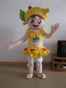 Halloween Lemon Girl Mascot Traje de Alta Qualidade Personalização Dos Desenhos Animados Plush Anime Theme Caractere Christmas Carnaval Adultos Festa Festa Outfit