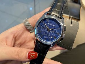 Wysokiej jakości 2021 Nowe Sześć Szczytów Wszystkie tarcze Watch Kwarcowy Zegarek Zegarek Zegarek Top Moda Wristwatches Skórzany Pasek Prezent