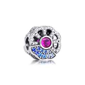 Blau-Rosa-Fächer-Charm für Armbänder, Mädchen-Charm-Perlen für Frauen, neu, günstig, 2020, Schmuck zum Selbermachen, 925er Sterlingsilber-Schmuck, Q0531