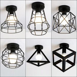 Ceiling Lights 6 Styles Modern Black Cage Pendant Iron Nordic Hanging Lamp For Living Room Kitchen Home Light Fixtures Decor Luminaire