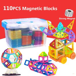 Melhores 110 pcs DIY Designer Conjunto de Construção Magneti Blocos de Construção 3D Modelo Montagem Tijolos Ímãs Brinquedos Para Crianças Presentes