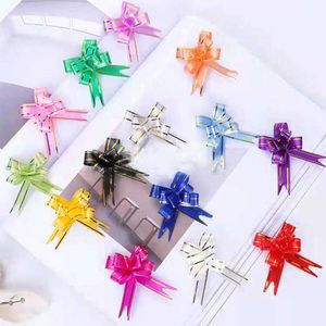 100 Stück Pull Bow Geschenkbänder Blumenverpackungen für Hochzeitsveranstaltungen Geburtstagsdekoration Frohes neues Jahr Weihnachtsgeschenke Dekoration Y0827