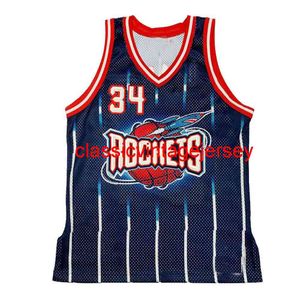 Nadir #34 Olajuwon Şampiyonu Jersey Nakış Özel herhangi bir isim numarası XS-5XL 6XL