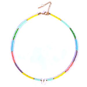 Chokers Fashion Luxury Rainbow Crystal Glass Bead Chain Choker Halsband Namn Initial Shell Brev För Kvinnor Smycken Party Charm