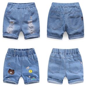 Abbigliamento per bambini Jeans per bambini Pantaloncini estivi Jeans con foro casual Simpatici vestiti per neonato da cowboy Pantaloni per ragazzi in denim 2-8 anni 210308