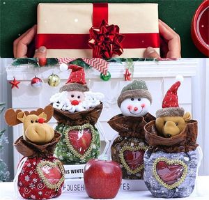 Noel Hediye Çanta Hollow Desen Christma Apple Çanta Santa Hediyeler Şeker Çanta Süslemeleri DD751