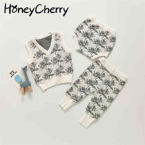 Herbst Unterabschnitt Baby Strickhosen für Jungen und Mädchen Kinderkleidung Weste Shorts Mädchen Outfits 210702