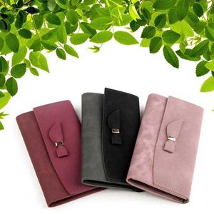 Women Stylish Vintage Coin Purses Long Style Fashion Bow Stitching Multi-card Purse Card Holder Bag Colorblock Yayl Czdan F5