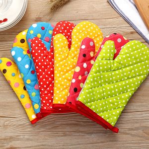 Oven Mitts Baking Durable Microwave Proof Resistant Colorful Heat Insulation Bakeware Gloves WLL373