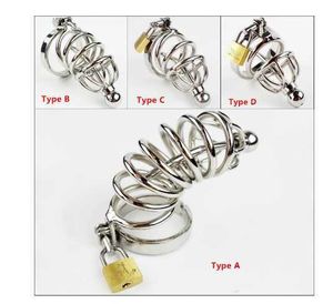 Hot Selling Male Chastity Cage With Metal Urethral Catheter Stainless Steel Chastity Belt Bondage Fetish SM Sex Toys P0828