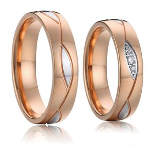 Anéis de casamento Vintage ocidental para casais homens e mulheres meninas coloras de ouro rosa ladrias anel de jóias de aço inoxidável