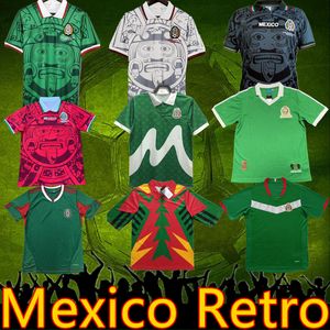 MEXICO RETRO camisas de futebol 1986 1995 1998 2006 2010 VINTAGE top Tailândia jersey uniformes de goleiro BLANCO Camisa de futebol Embroidery Logo camiseta futbol