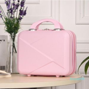 Duffel Çanta 14 inç Kadın Moda Seyahat Bavul Saf Renk Kozmetik Kılıf Küçük Boyutu Taşınabilir Fermuar Çanta Erkekler İş Bagaj