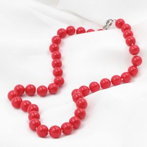 Wholesale orange beaded necklaces for sale - Group buy Chokers mm Round Beads Necklace Orange Reddish Artificial Coral Short Chain Strand Necklaces Choker Handmade Jewelry inch A611