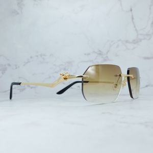 Polígono Óculos De Sol Masculino Decoração Sem Aro Carter Panther Elegante Óculos De Sol Vintage Óculos Óculos De Sol Retrô