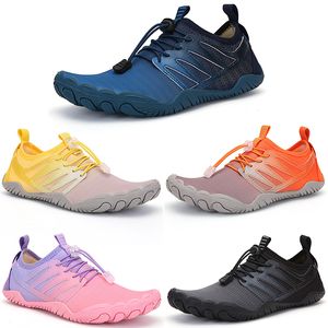 Großhandel Nicht Marke Männer Frauen Laufschuhe Schwarz Grau Gelb Rosa Lila Blau Orange Fünf Finger Radfahren Waten Outdoor Schuh 36-47