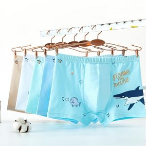 5PCS / Lot Boys Underkläder Kids Panties Pack Cute Dolphin Print Boxers för Toddler Baby Mode Teenage Underbyxor Shorts 8 till 12 Y 211122