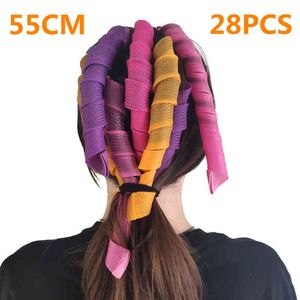 Wholesale girl curlers for sale - Group buy 55cm Portable Magic DIY Hair Rollers Spiral Round Curls Wave Former No Heat Curler for Women and Girls