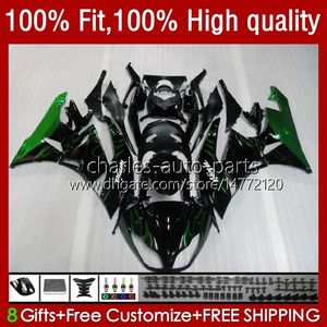 Injection Fairings For KAWASAKI green flames NINJA 600CC ZX 6R 6 R 636 600 CC 2009-2012 13No.20 ZX600 ZX636 ZX6R 09 10 11 12 ZX-636 ZX600C ZX-6R 2009 2010 2011 2012 OEM Bodys