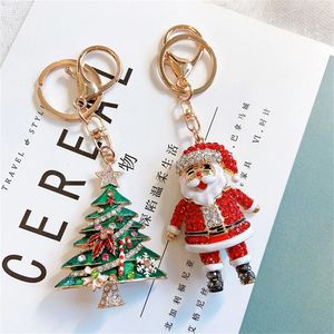 Série de Natal Keychain Criativo Papai Noel boneco de neve carro Chaveiro Anel de Natal Presentes de férias