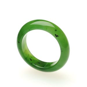 Naturliga Jasper Green s Real Stone Jade Smycken för män eller nickles Women Wave Ring