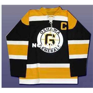 001 Passen Sie das CHL Oshawa Generals OHL 2 Bobby Orr Hockey-Trikot mit schwarzer Stickerei an oder benutzerdefiniertes Retro-Trikot mit beliebigem Namen oder Nummer