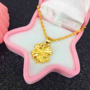 Gold Plated Solid Clover Gold-plated Pendant Color Preserving and Lasting Vietnamese Gold Jewelry