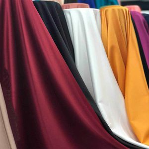 Soft Green Solid Shiny Rustic Satin Fabrics by the meter for Dress Wine Red,Gray,Black,White,Purple,Navy Blue,Pink,Yellow,Red 210702