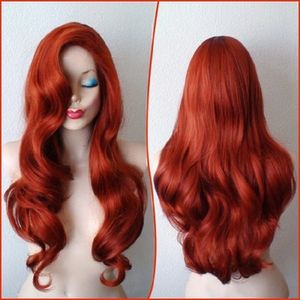 Curly Weave syntetisk peruk simulering mänsklig remy hår peruker burgundy färg perruques rxg9983