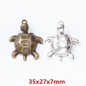 Wholesale turtle necklace charms for sale - Group buy 30pcs MM Antique silver color turtle turtoise charms vintage metal pendants for bracelet earring necklace diy jewelry making