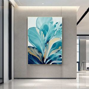Blomma big leaf splash abstrakt vägg konst bild kanfas målning affisch utskrift vägg konst bilder vardagsrum dekoration
