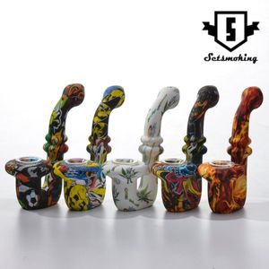 Wholesale steel water bowl for sale - Group buy Smoking Accessories Silicone Hand Pipe Mini Water Pipe Glass Bowl Stainless Steel Dabble For Dry Herb Customized Printings Dab Rig