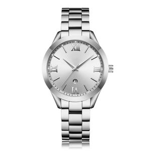 Simples e elegante relógio de quartzo analógico de aço inoxidável feminino calendário senhoras relógios color5