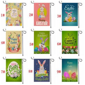 47 * 32 cm New Easter Animal Garden Flag Buona Pasqua Uovo di coniglio Stampa fronte-retro Bandiere Banner Giardino fai da te Decorazione WLY BH4675